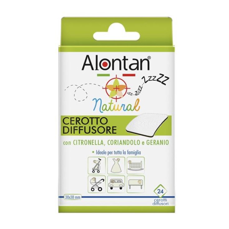 Parche Difusor Natural Alontan® Con Citronela Cilantro Y Geranio 24 Piezas 38x38mm