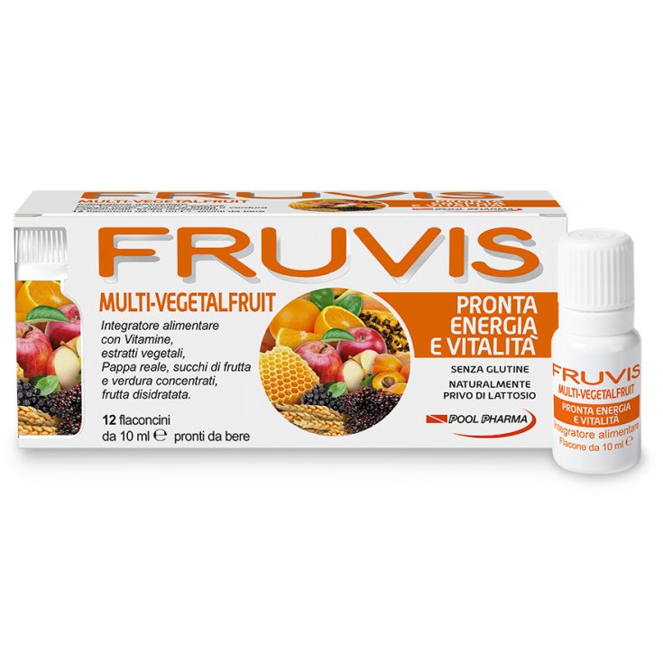 Fruvis Multi-VegetalFruit Complemento Alimenticio Energía Y Vitalidad 12 Botellas