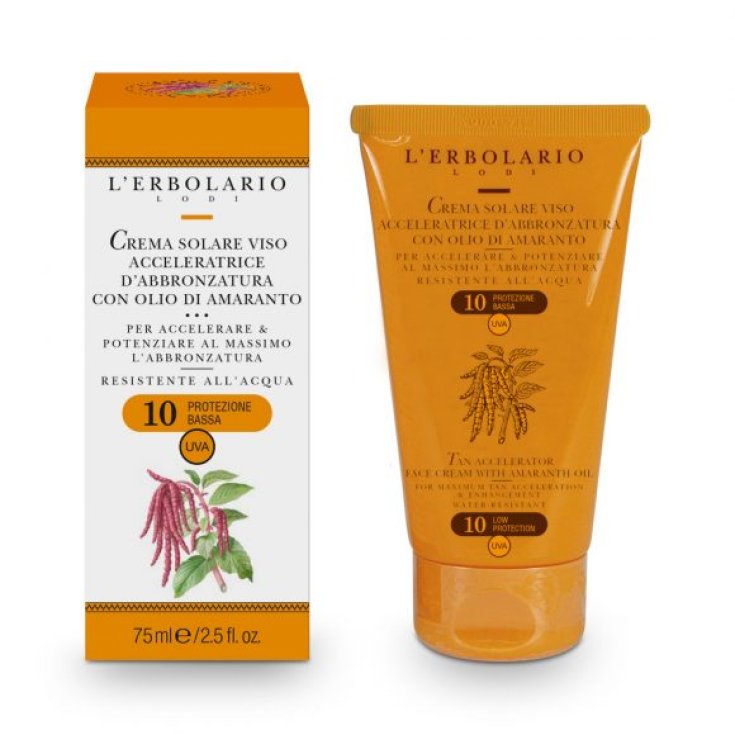 L'Erbolario Crema Solar Facial Acelerador Del Bronceado Con Aceite De Amaranto SPF10 75ml