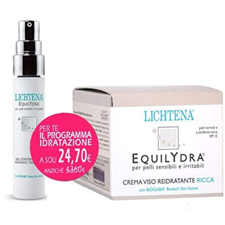 Lichtena Equilydra Rich Crema Facial Rehidratante + Gel Contorno de Ojos