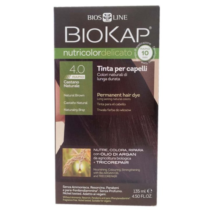 Línea Bios Biokap Nutricolor Tinte Capilar Color Delicado 4.00 Castaño Natural