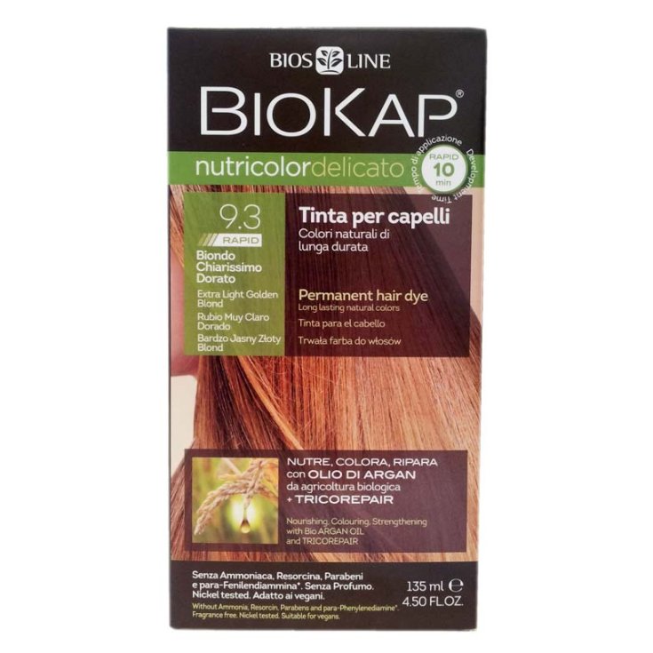 Línea Bios Biokap Nutricolor Tinte Capilar Color Delicado 9.3 Rubio Muy Claro Dorado