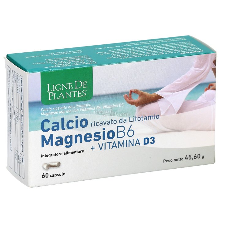 Ligne De Plantes Calcio + Magnesio B6 + Vitamina D3 Complemento Alimenticio 60 Cápsulas Vegetales