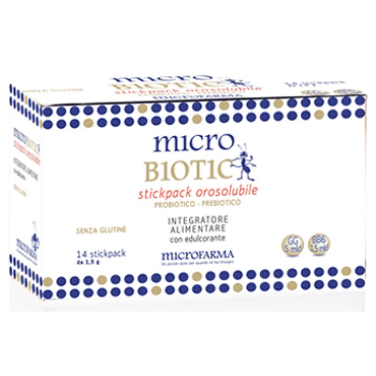 Paquete de 14 sobres de suplemento alimenticio microbiótico