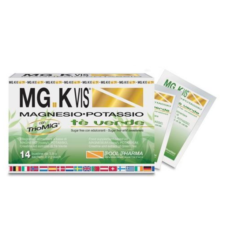 Pool Pharma Mg.K Vis® Magnesio Potasio Té Verde Complemento Alimenticio 14 Sobres