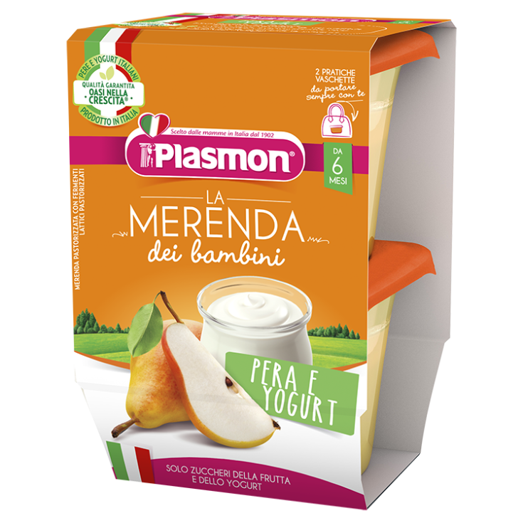 Plasmon Snack Infantil Yogur Pera 2x120g