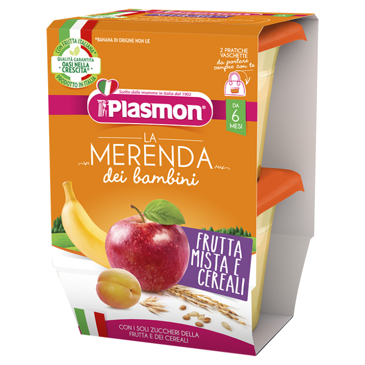 Plasmon Snack Infantil Frutas Y Cereales Mixtos 2x120g
