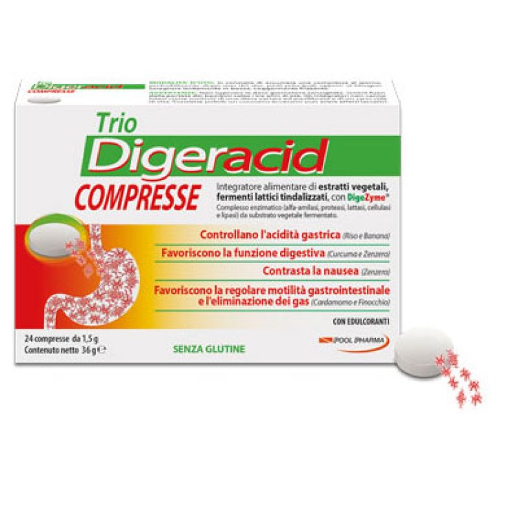 Pool Pharma Trio Digeracid Complemento Alimenticio Sin Gluten 24 Comprimidos