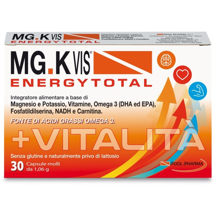 Mg K Vis Energy Total Pool Pharma 30 Cápsulas Blandas