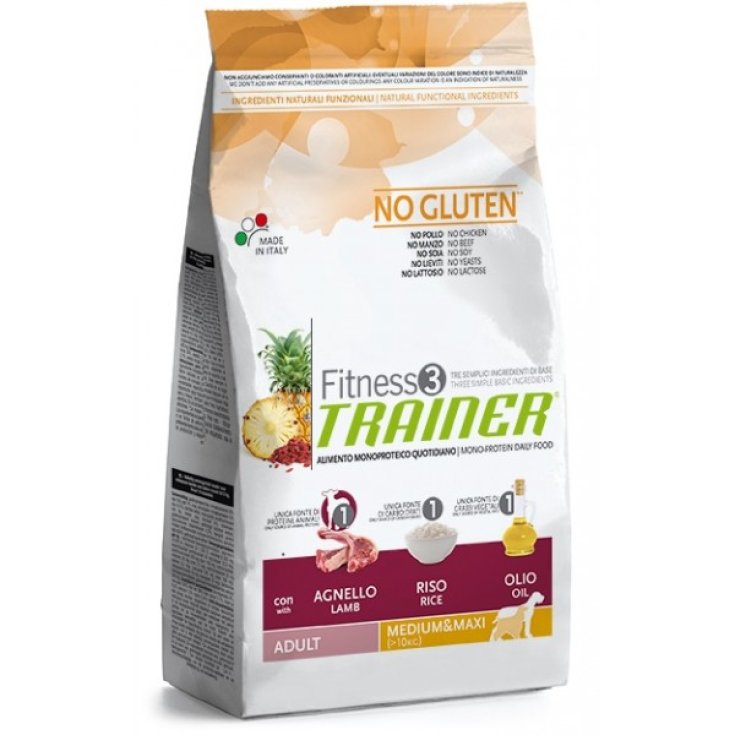 Trainer Fitness 3 Adult Medium / Maxi Sin Gluten Cordero & Arroz Alimento Seco para Perros de Edad Avanzada 12,5kg