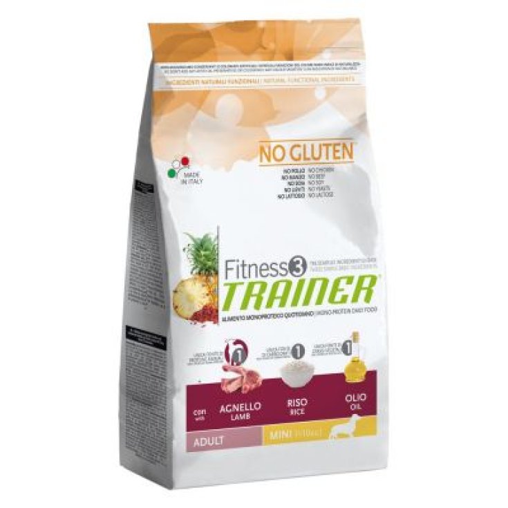 Trainer Fitness 3 Adultos Mini Cordero Aceite de Arroz Alimento Seco para Perros Sin Gluten 150g