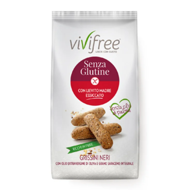 Vivifree Palitos De Pan Negro Sin Gluten Con Aceite De Oliva Virgen Extra Y Trigo Sarraceno Integral 150g