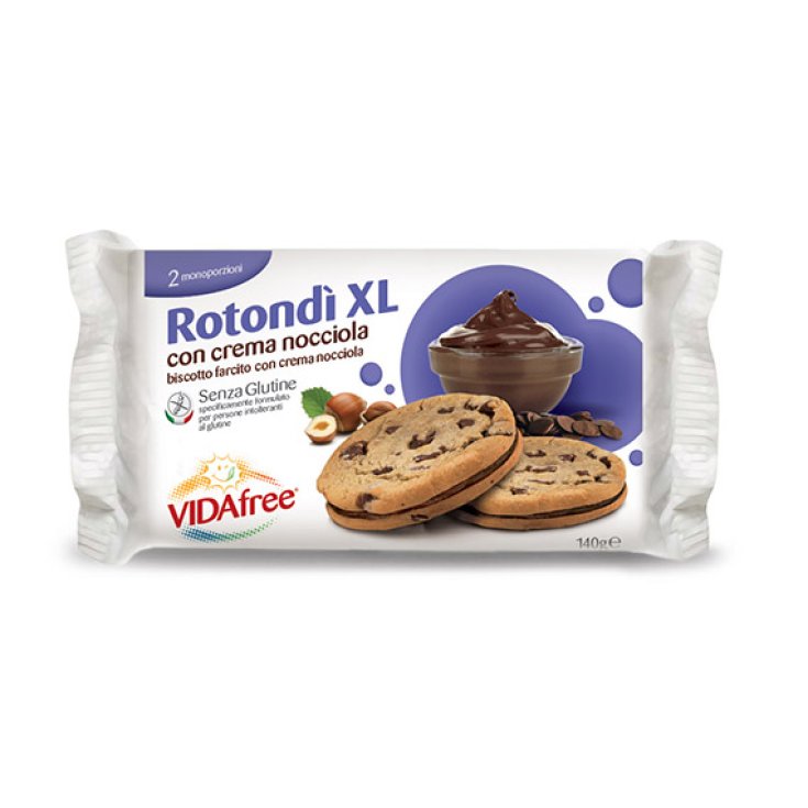 Vidafree Rotondì XL con Crema de Avellanas Galletas Sin Gluten 140g