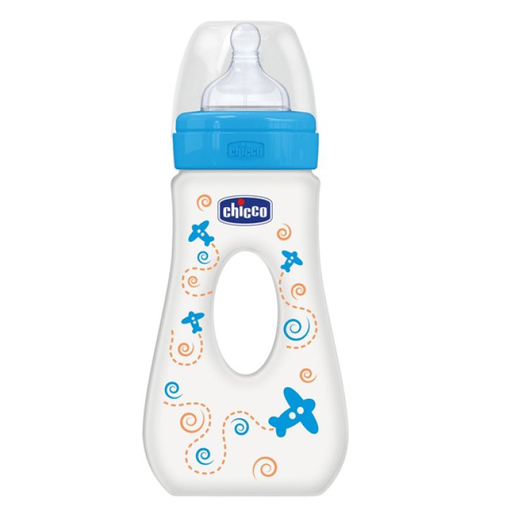 Chicco Biberon Benessere Passeggio Polipropilene E Silicone Boy 240ml  +4Mesi