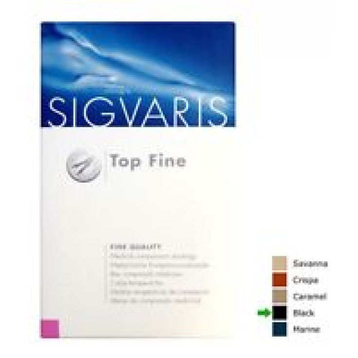 Sigvaris Top Fine 701 Hold-up Monocollant Snistro Open Toe Color Negro Talla L Largo