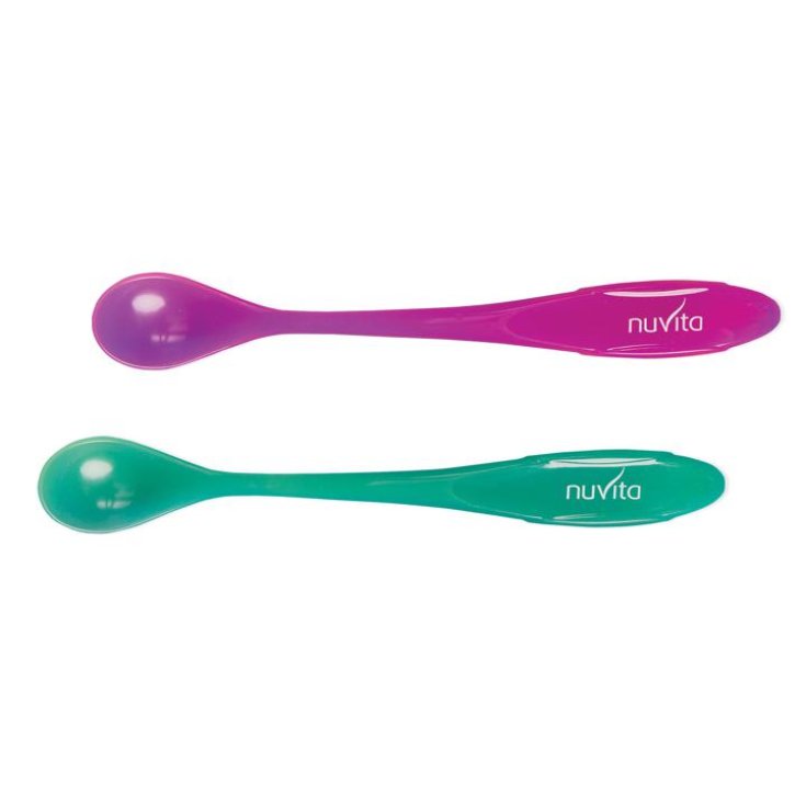 Nuvita Cucharas Termosensibles Color Rosa/Verde 2 Cucharadas