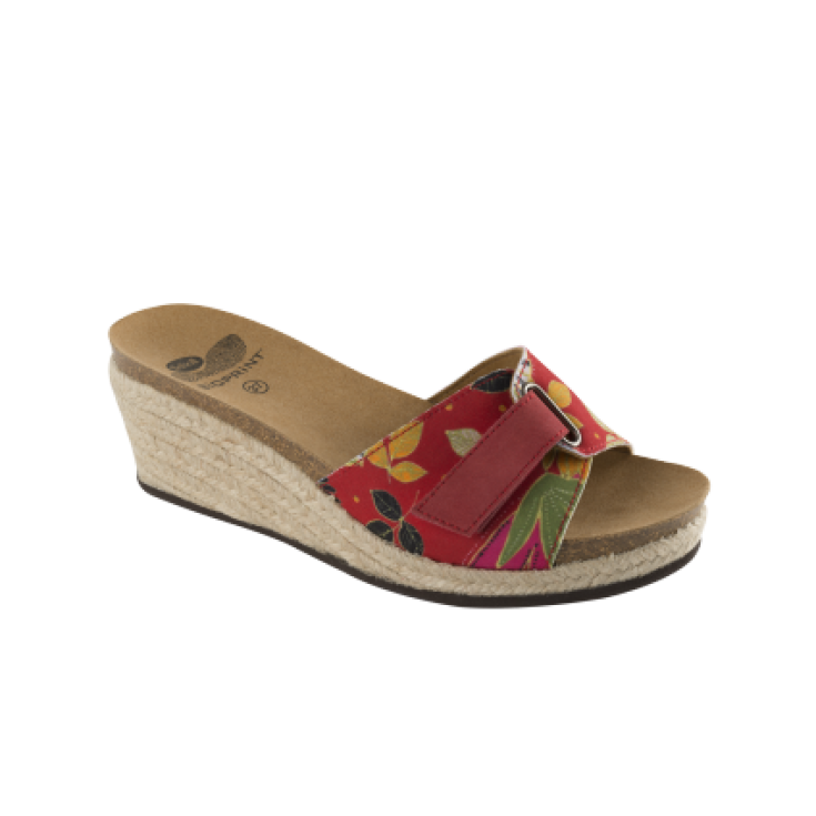 Tela Scholl Maltesina Ante Color Rojo / Flores Talla 35