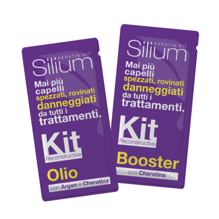 Silium Kit Aceite Reparador + Booster Tratamiento Reparador Cabello Dañado con Queratina de Argán 2 Sobres x12ml