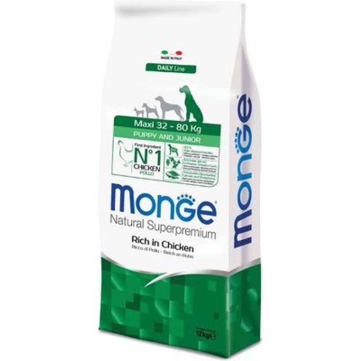 Monge Natural Maxi Puppy & Junior Rico en Pollo Alimento Seco para Perros (2 - 12 Meses) 12Kg