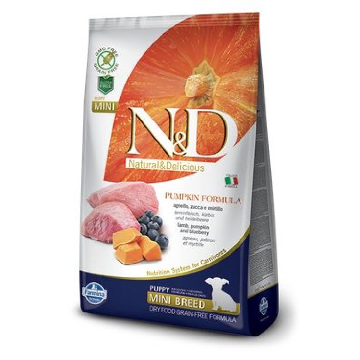 N&D Natural & Delicious Grain Free Pumpkin Puppy Mini Alimento seco para mascotas Cordero y arándanos 800 g