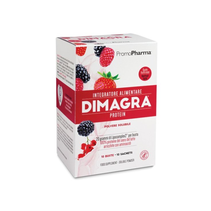 PromoPharma Dimagra Complemento Alimenticio Proteico Frutos Rojos 10 Sobres