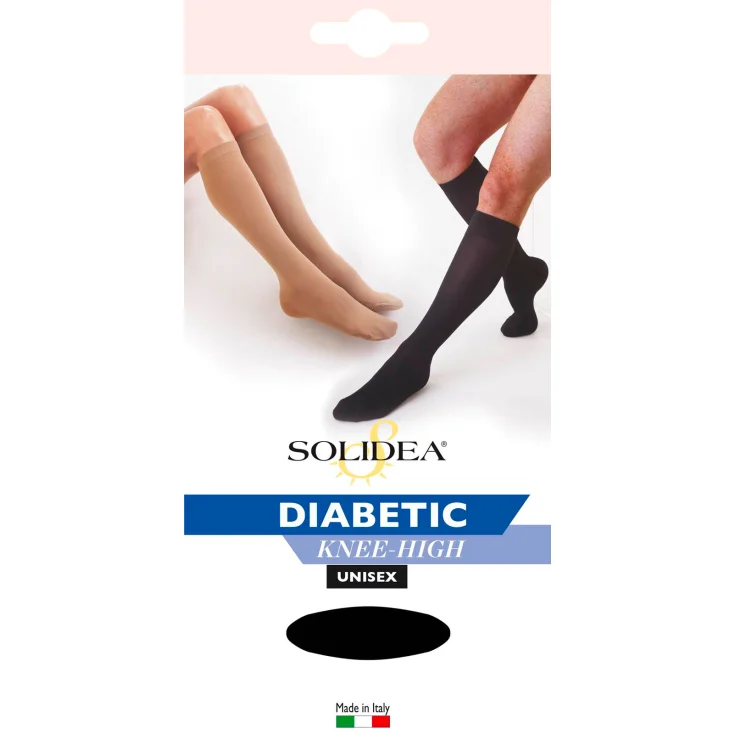 Solidea Diabetic Knee-High Medias hasta la rodilla Color Negro Talla 4-xl