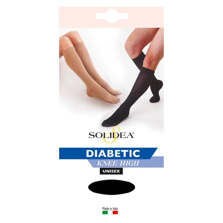 Solidea Diabetic Knee-High Color Camel 3-L Un par de medias hasta la rodilla