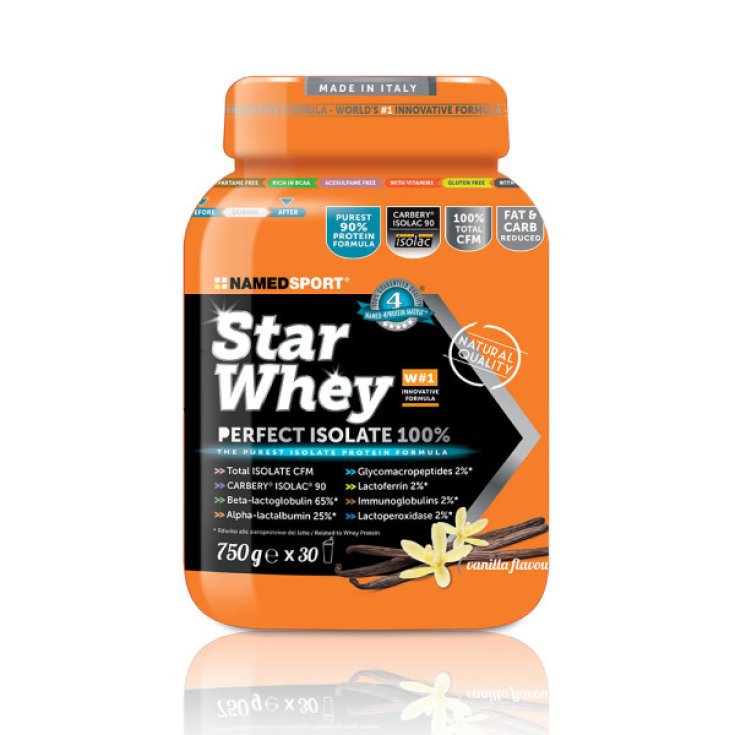 NamedSport Star Whey Perfect Isolate Complemento Alimenticio Sabor Vainilla 750g