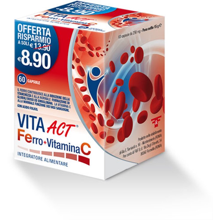 ACT Life Line Act Ferro + Vitamina C Complemento Alimenticio 60 Comprimidos