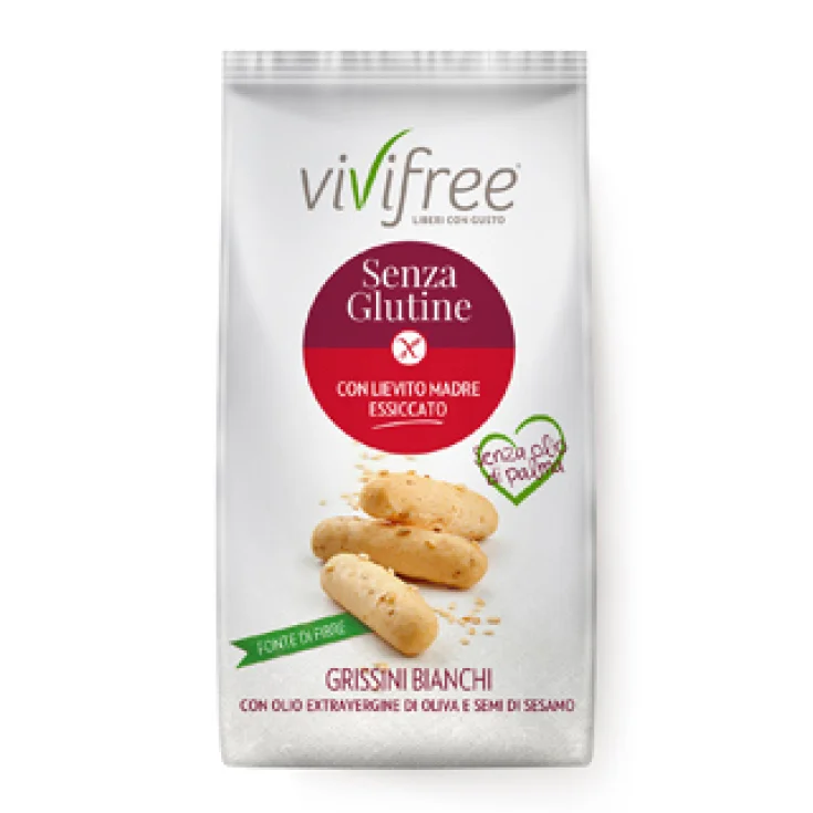 Vivifree Palitos de Pan Blanco con Aceite de Oliva Virgen Extra y Semillas de Sésamo Sin Gluten 25g