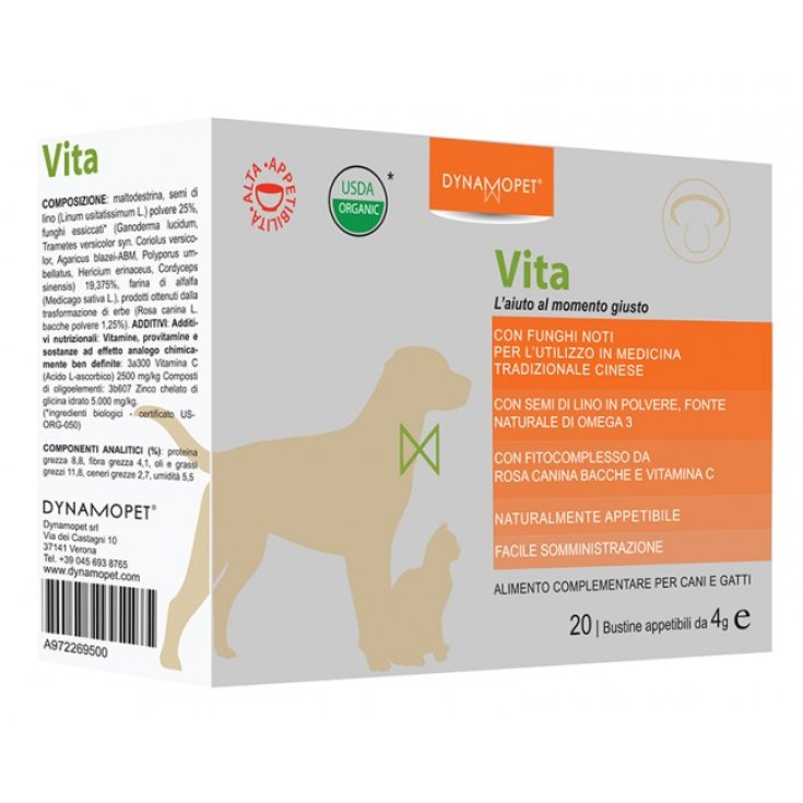 Dynamopet Vita Complemento Alimenticio para Perros y Gatos 20 Sobres x4g