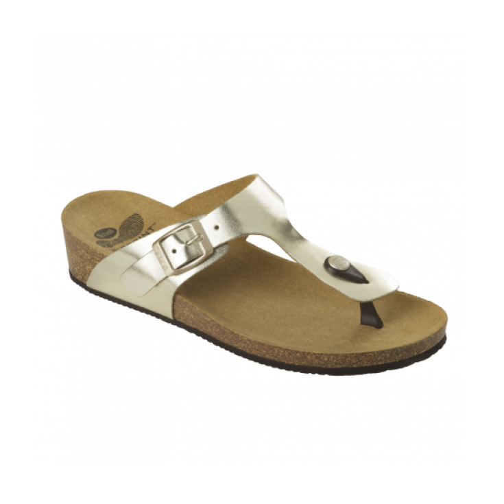 Chanclas Mujer Scholl Gandia Plantilla Bioprint Color Platino Talla 38