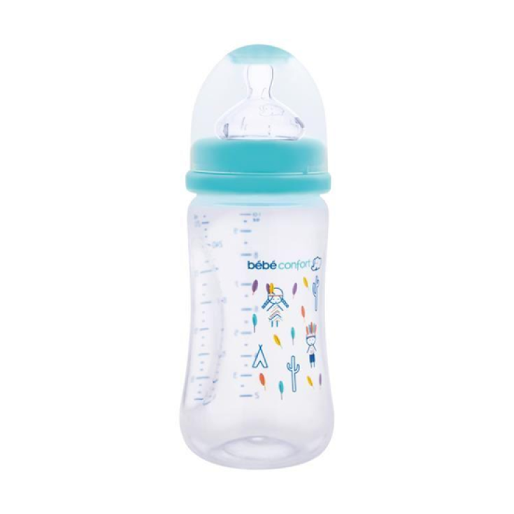 Bebe Confort Biberón Cuello Estándar en PP 270ml Talla 2 Azul Claro