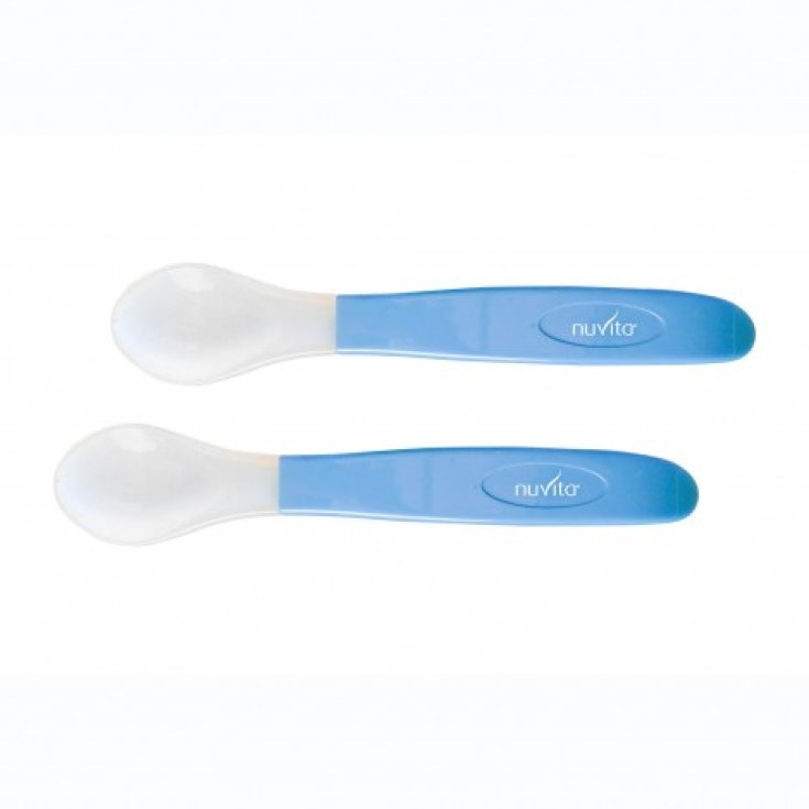 Nuvita Set 2 Cucharas Silicona Azul