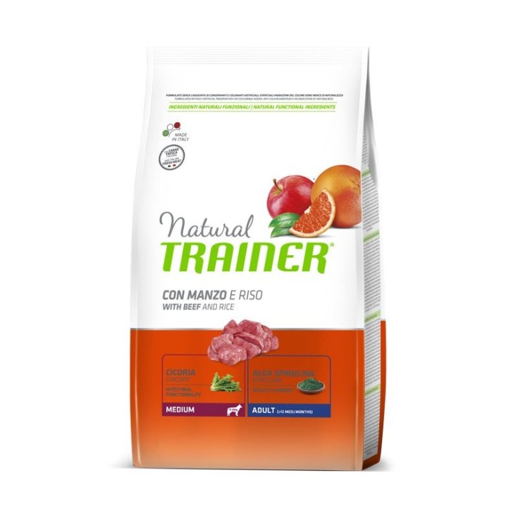 Natural Trainer Adult Perros Medianos Medianos Adultos con Ternera y Arroz 3kg