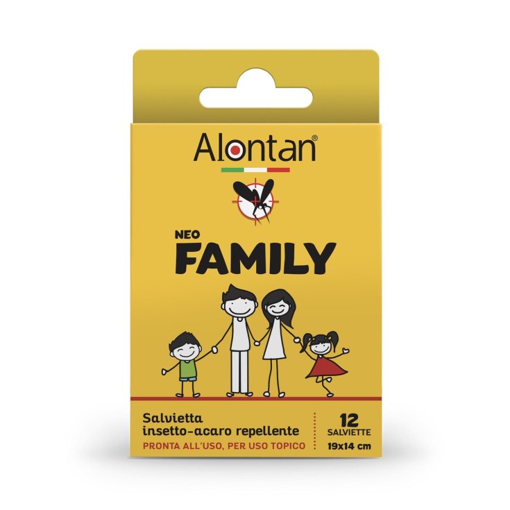 Alontan® Neo Family Toallita Repelente de Insectos-Ácaros 12 Toallitas