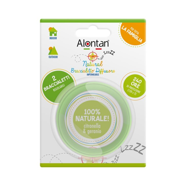 Alontan® Natural Pulsera Difusor Impermeable 100% Natural Citronella & Geranio 2 Piezas