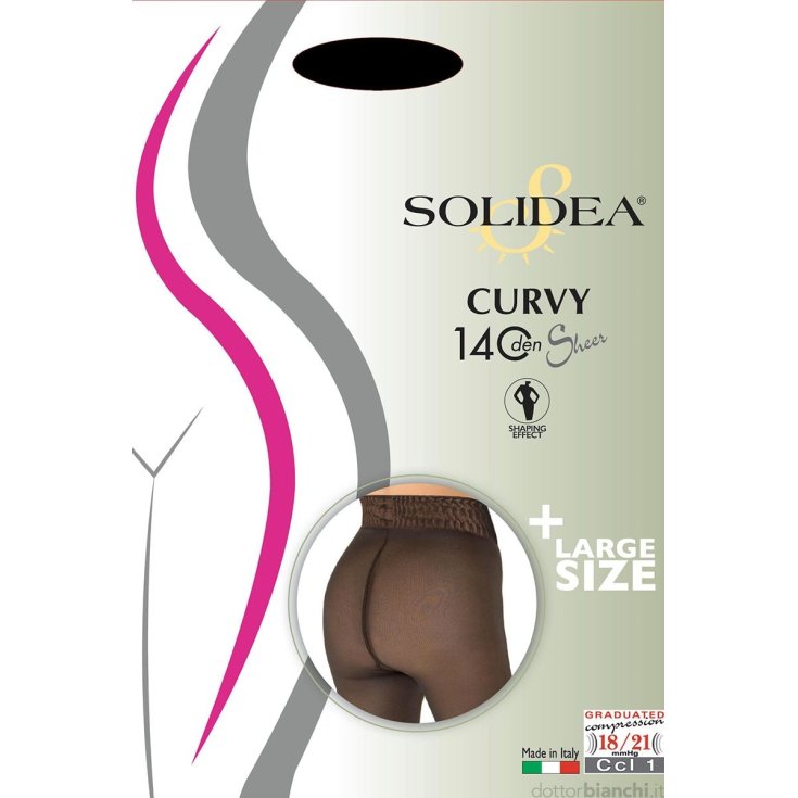 Solidea Curvy 140 Panty Transparente Color Negro Talla 2 M-Xl 1 Par