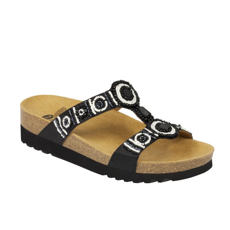 Dr.Sholl's New Bogotà Sandalia Cuña Mujer Color Negro / Blanco Talla 42