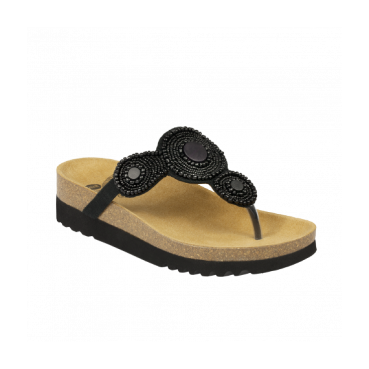 Zapatilla Scholl Zarina Lona + Abalorios Color Negro Numero 38