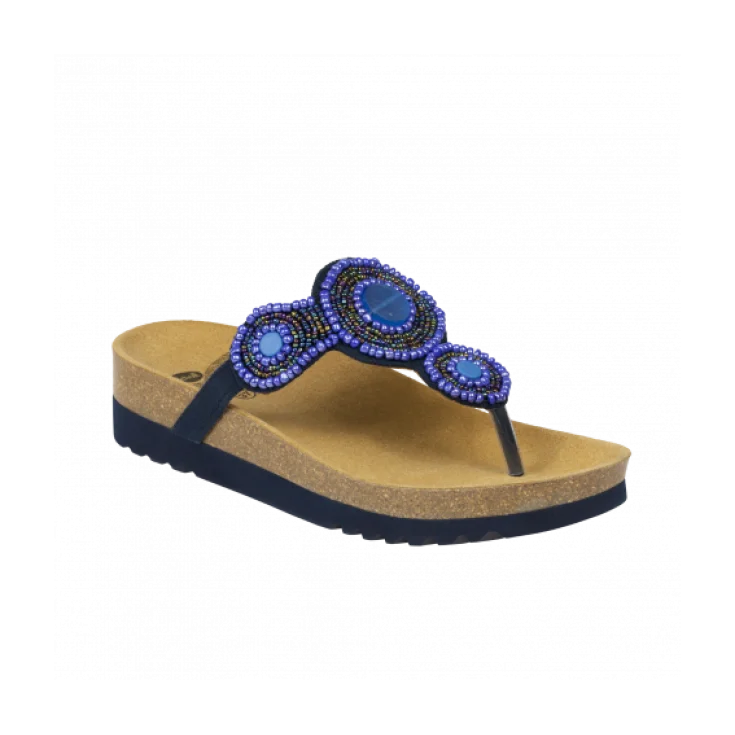 Zapatilla Scholl Zarina Lona + Abalorios Color Azul Número 41