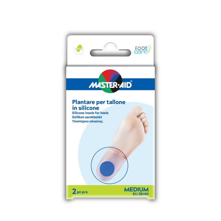 Plantilla Master-Aid® para el cuidado de los pies para talón de silicona, tamaño mediano, 2 piezas