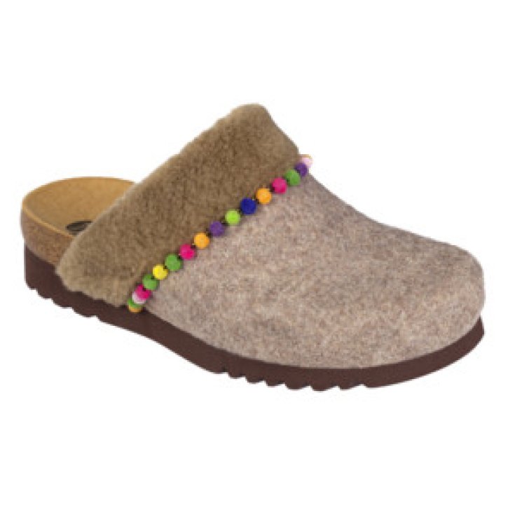 Dr. Scholl® Libby Pantuflas Mujer Bioprint® Pelo Ecológico Y Pompones Color Avellana Talla 35