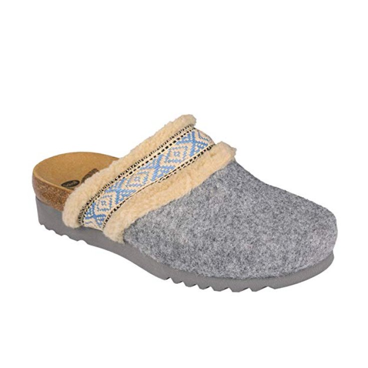 Dr. Scholl's Maya Pantuflas Mujer En Fieltro Con Pelo Sintético Color Gris Número 41 1 Par