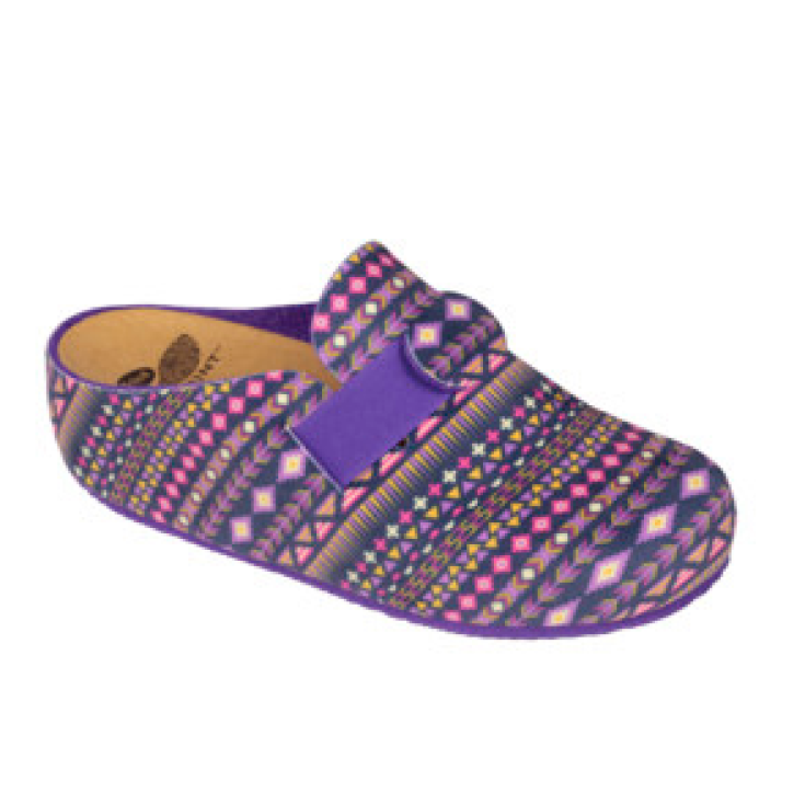 Dr. Scholl's Lareth Pantuflas Mujer Estampado Étnico Microfibra Morado / Multicolor Talla 35 1 Par