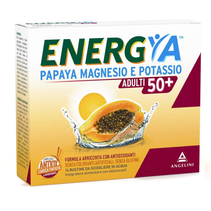 Angelini Energya Papaya Magnesio Y Potasio Adultos 50+ Complemento Alimenticio 14 Sobres