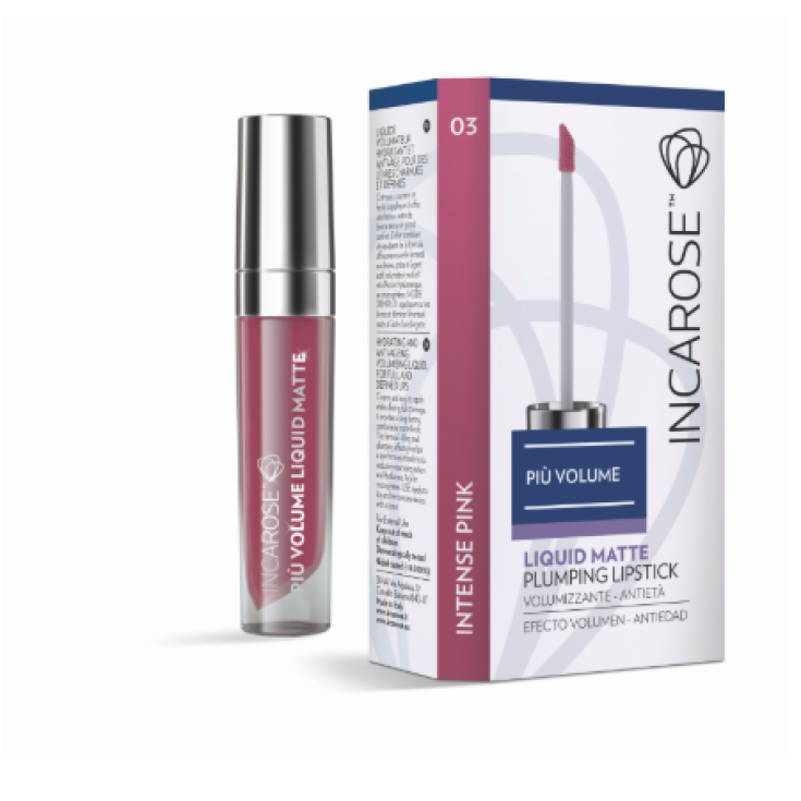 IncaRose Piu 'Volume Liquid Matte Plumping Anti-Aging Volumizing Lipstick Color 03 Intense Pink