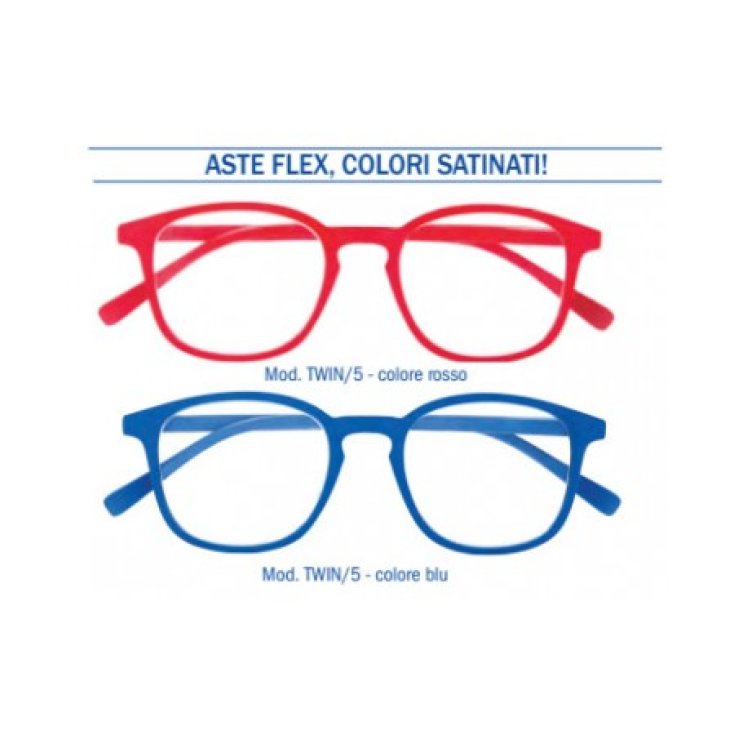 Industrie Otttiche Italiane Prontixte Twin5 Gafas Lectura Diotria+, 1.50 Rojo / Azul 1 Par