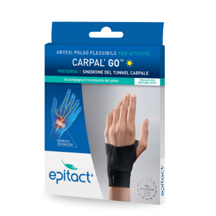 Epitact® Carpal'Go ™ Ortesis de muñeca flexible para el síndrome del túnel carpiano derecho Tamaño S 1 pieza