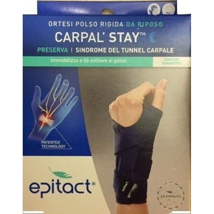 Epitact® Carpal'Stay ™ Ortesis de muñeca flexible para el síndrome del túnel carpiano izquierdo Tamaño S 1 pieza